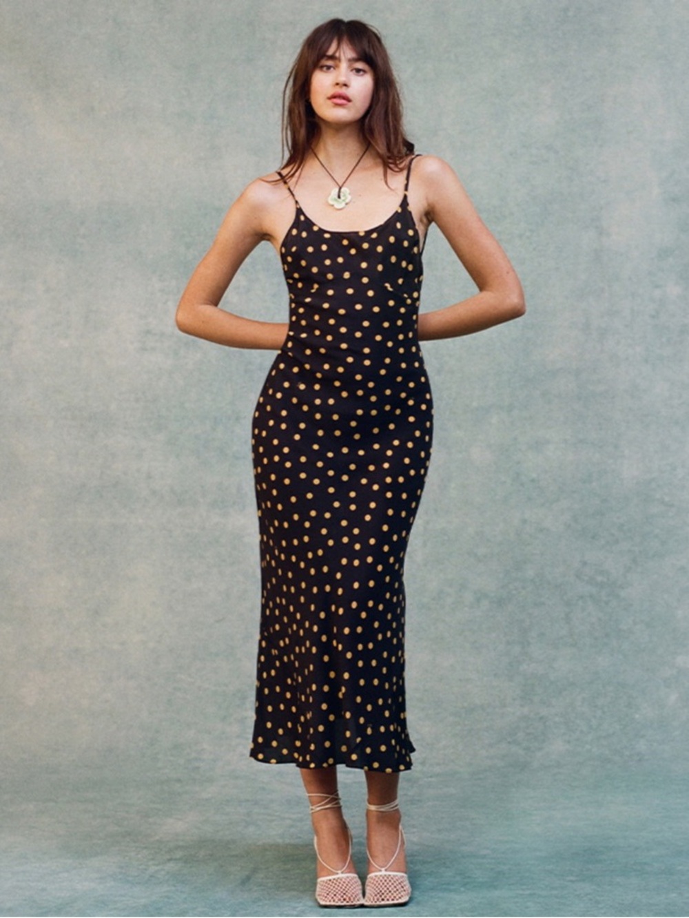 Réalisation Par The Iggy Dress in Yellow Polka Dot